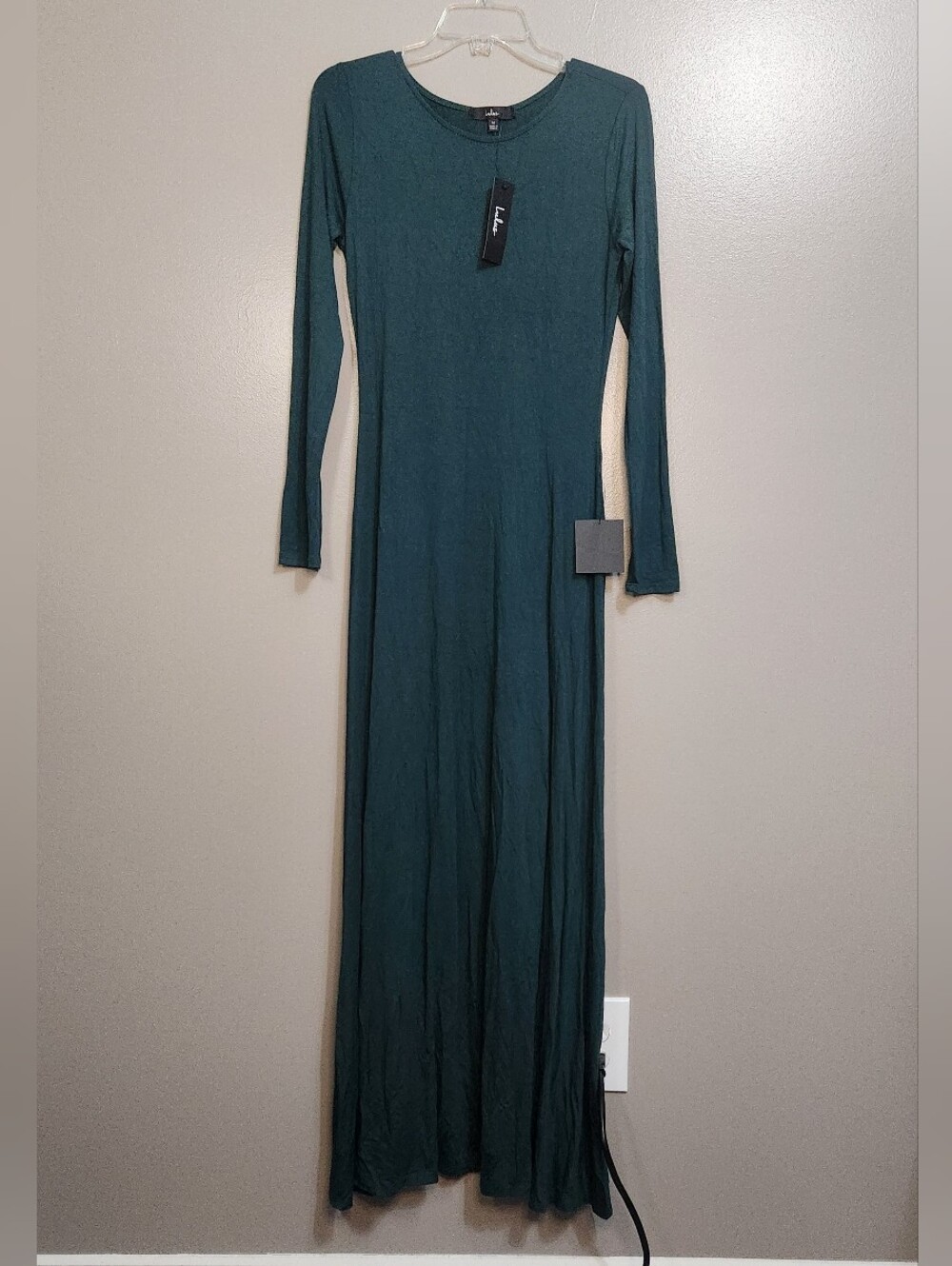 Lulus Long Sleeve Green Maxi Dress Size Medium NWT